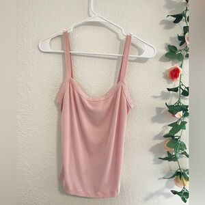 Garage pink ribbed cami tank top